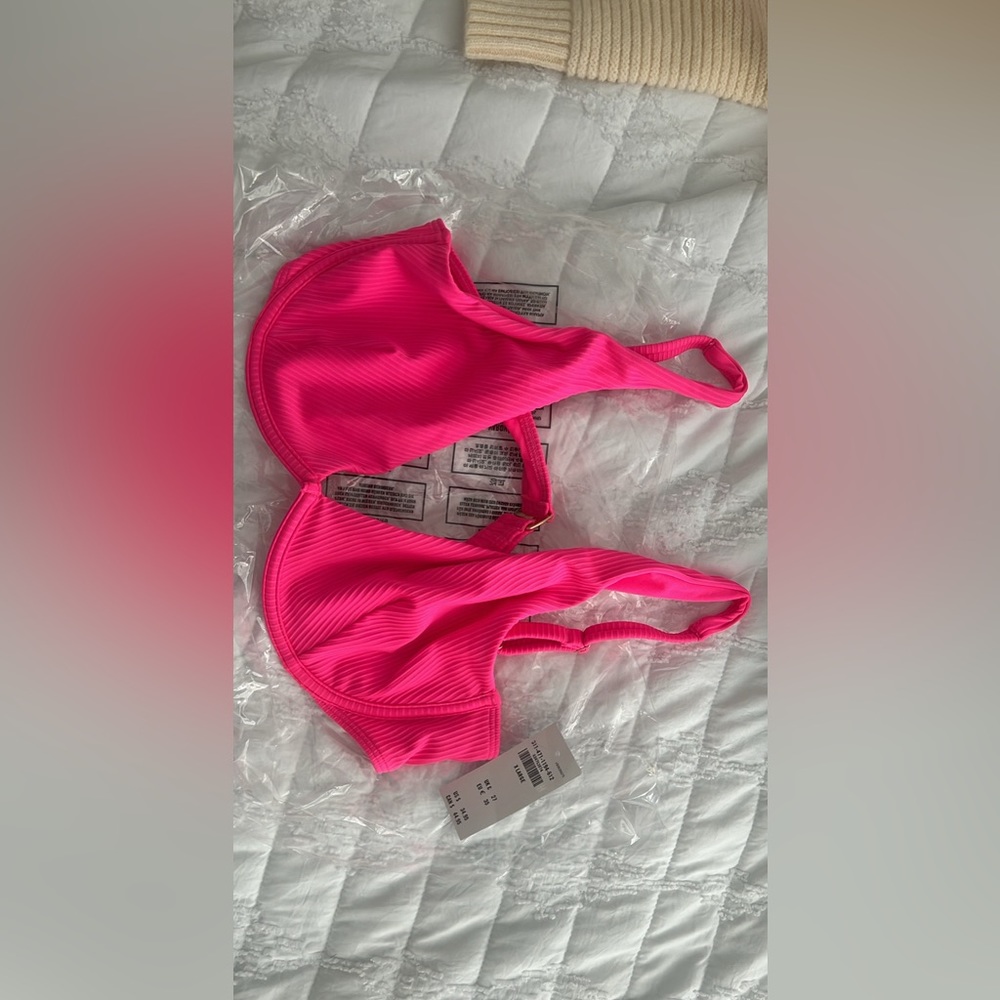 Hollister neon pink swim top XL